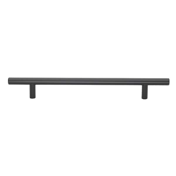 GlideRite 7 in. Matte Black Solid Cabinet Handle Drawer Bar Pulls (10-Pack)
