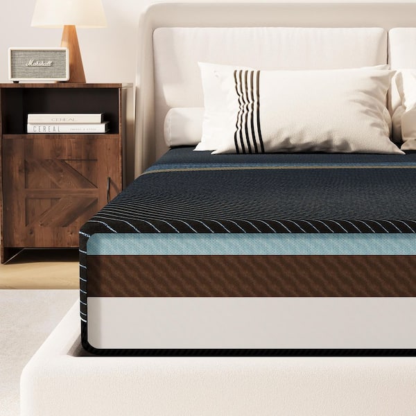 Crystli King Size Medium Firm Gel Memory Foam 12 in. Bed-in-a-Box