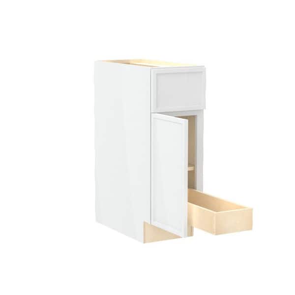 Home Decorators Collection Franklin 15 in. W x 24 in. D x 34.5 in. H Assembled Plywood Base Kitchen Cabinet in Vesper White with 1ROT Soft Close LH