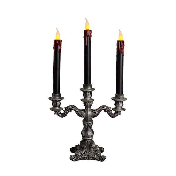 Home Accents Holiday 19 in. Candelabra with 3 LED-illuminated Tapered Candles