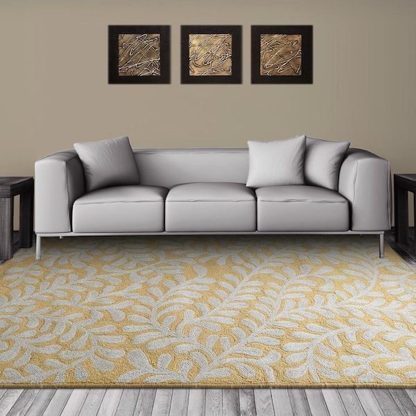 Lanart Fiona Buttercream Polyester 5 ft. x 8 ft. Area Rug