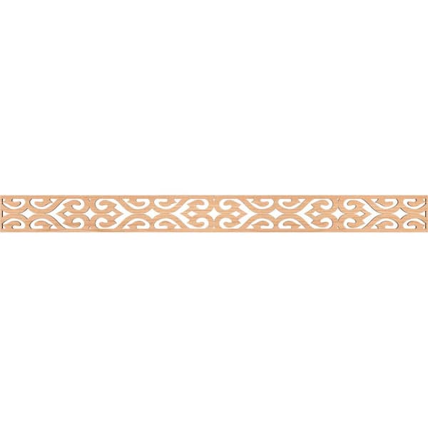 Ekena Millwork Keene Fretwork 0.25 in. D x 46.375 in. W x 4 in. L Hickory Wood Panel Moulding
