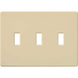 Fassada 3 Gang Toggle Switch Cover Plate for Dimmers and Switches, Ivory (FG-3-IV)