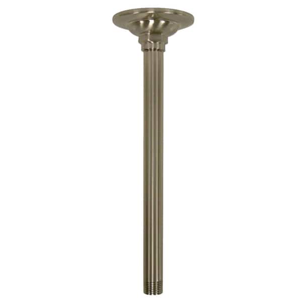 Kingston Brass Ceiling 10 in. Shower Arm with Flange in Brushed Nickel