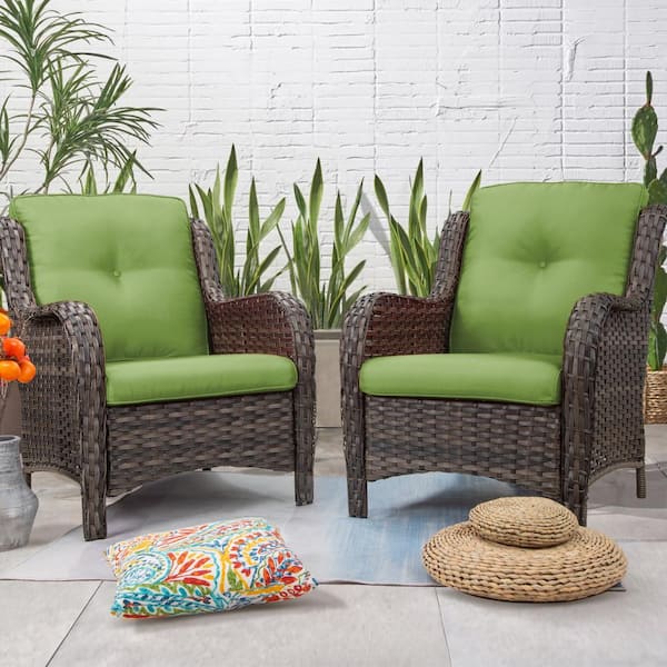 Gardenbee Ergonomic Arm 2 Piece Patio Wicker Outdoor Lounge Chair