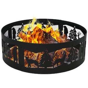 36 in. (91.4 cm) Forest Wilderness Steel Fire Pit Ring