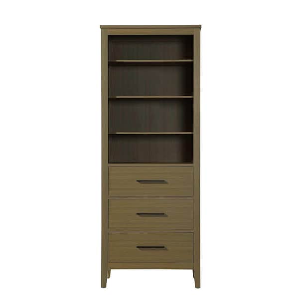 28 in. W x 18 in. D x 72 in. H Chestnut Brown Freestanding Linen Cabinet