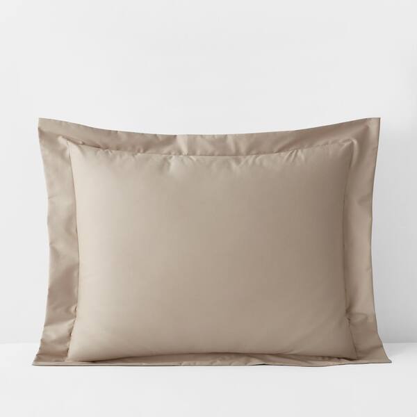 The Company Store Company Cotton Bisque Solid 300-Thread Count Wrinkle-Free Sateen Single King Sham