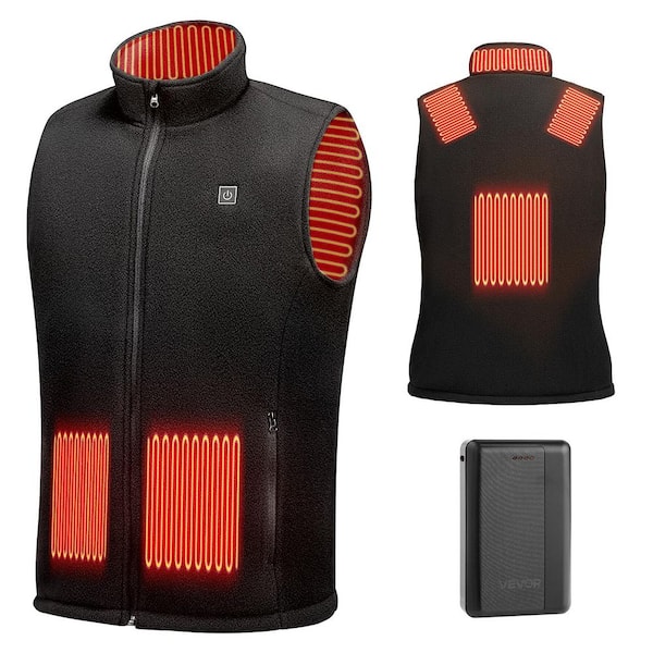 Heated Vest, Men Electric Heating Vest with 16000 mAh Battery Pack, 6 Heating Zones Lightweight Rechargeable, Size XL