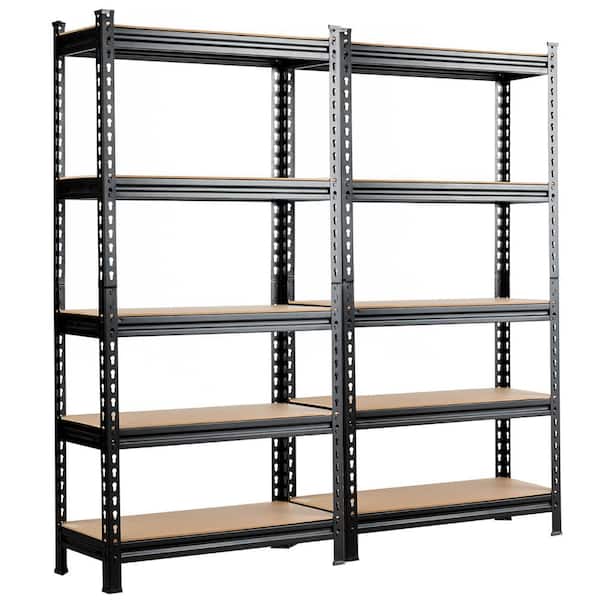LISSIMO 5- Tier Garage Shelving Heavy Duty Storage Shelves for Garage Storage Rack Adjustable, Black