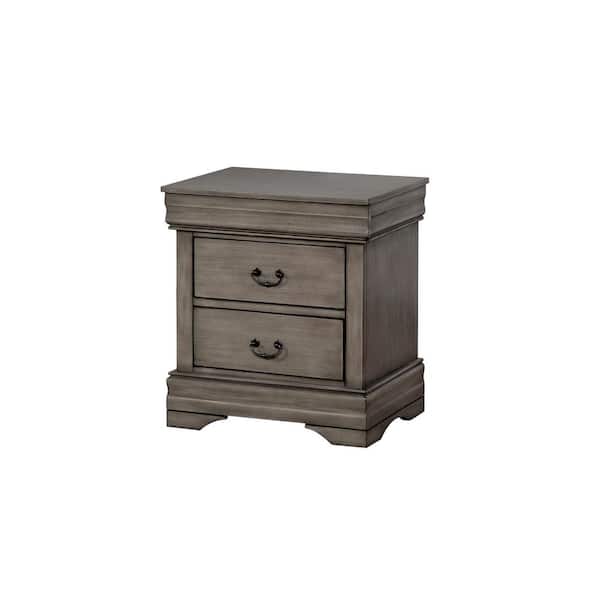 Eugenia Gray Transitional Style Nightstand