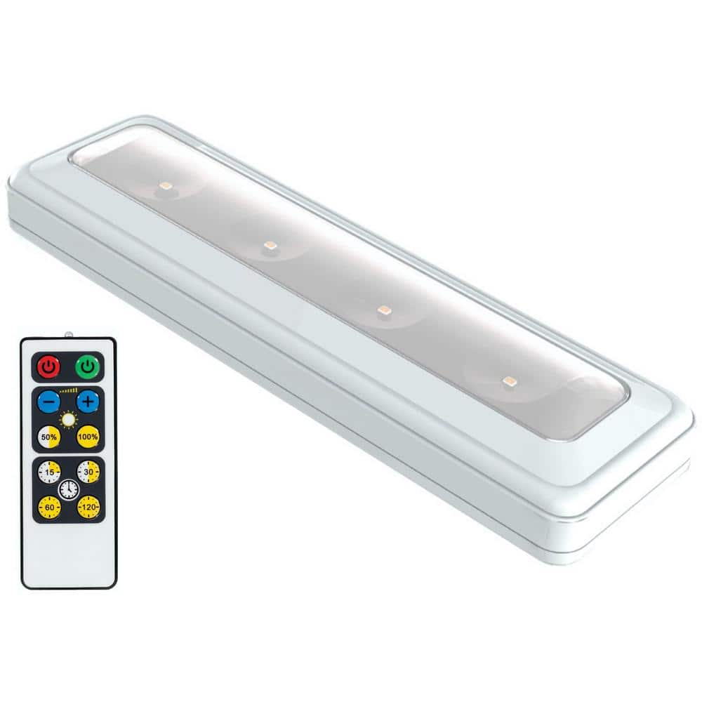 Led White Wireless Under Cabinet Light, Wireless Under Cabinet Lighting With Remote Switch