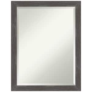 Woodridge Rustic Grey 20.88 in. W x 26.88 in. H Wood Framed Beveled Bathroom Vanity Mirror in Gray
