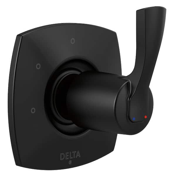 Delta Stryke 1-Handle Wall Mount 3-Setting Diverter Valve Trim Kit in Matte Black (Valve Not Included)