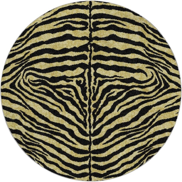 Dream Shag Premium Machine Washable Abstract ADS42 Gilded 8 ft. x 8 ft. Round Rug