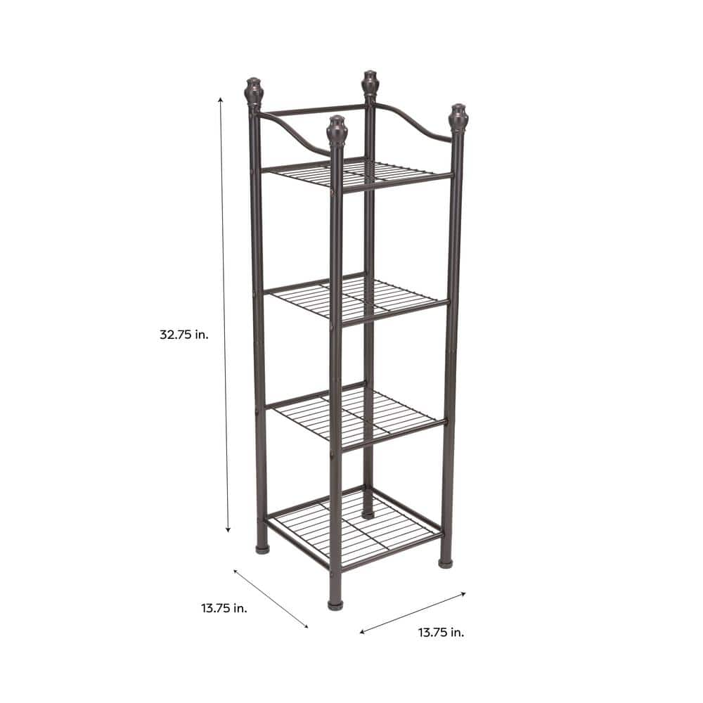 Bronze 4-Tier Metal Shower Organizer for Powder Room