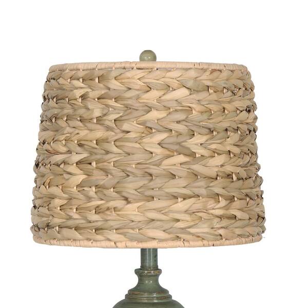Pia Ricco 24.5 In. H 1-Light Brown Table Lamp With Rattan Drum Shade 1jay 2103whs 1