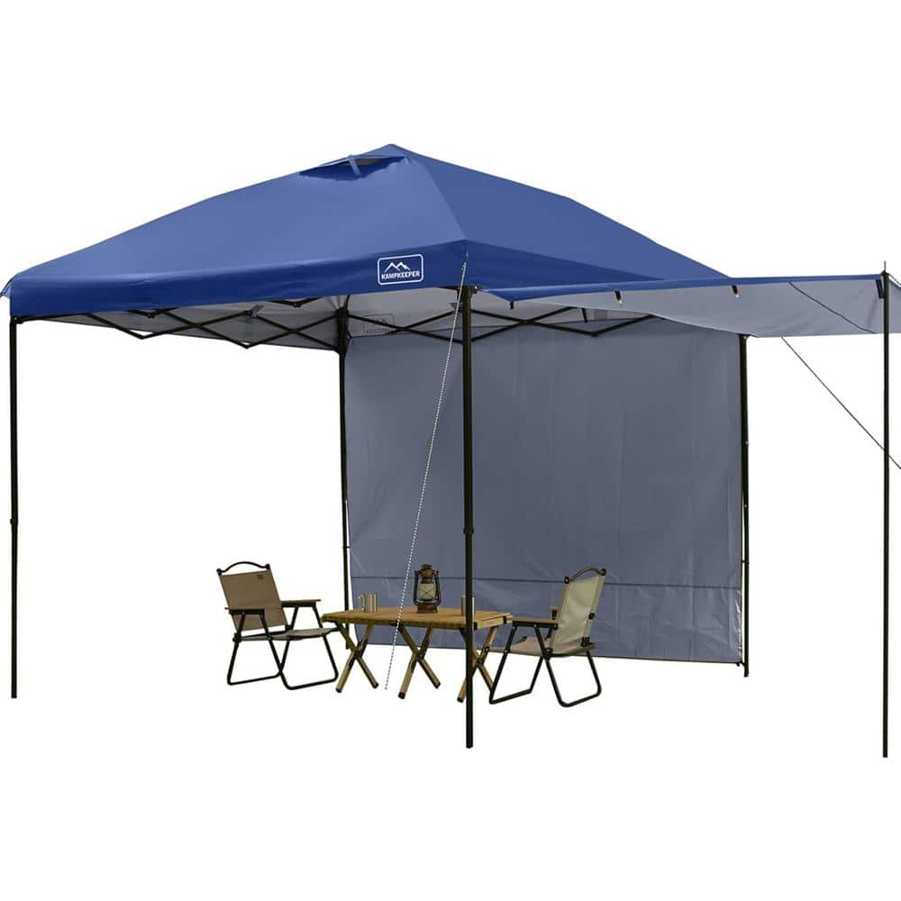 Navy 10 ft. x 10 ft. Outdoor Pop-up Canopy Tent with 2-Sidewalls, 2-Shelter