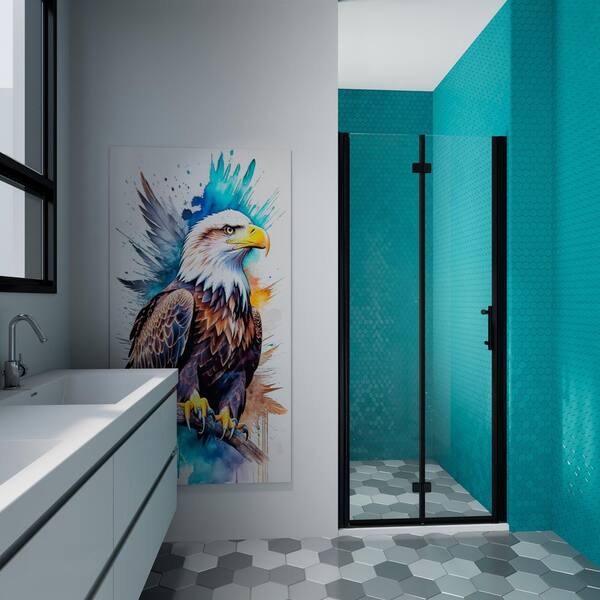 32 in. - 33 3/8 in. W x 72 in. H Frameless Bifold Shower Door with Matte Black Finish and Clear Tempered Glass