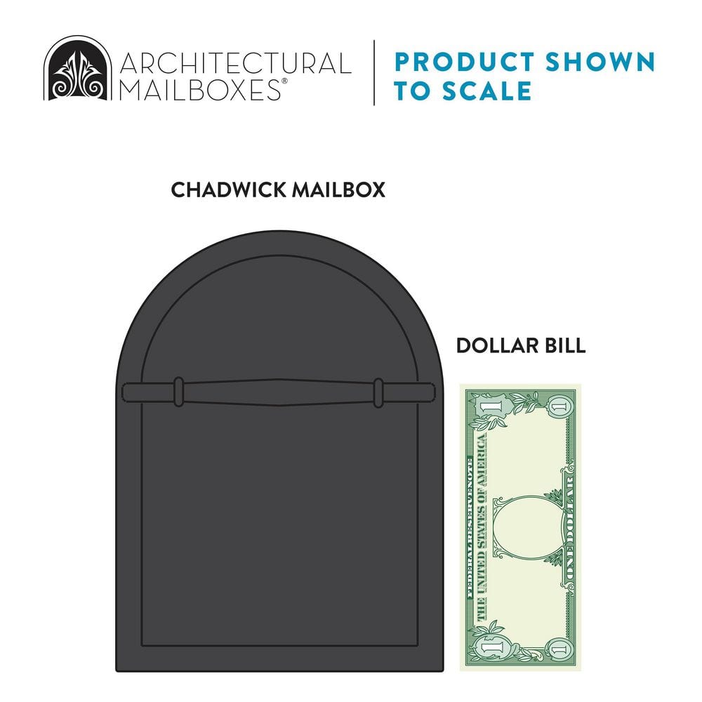 Chadwick Black Aluminum Post Mount Mailbox with Nickel Accents