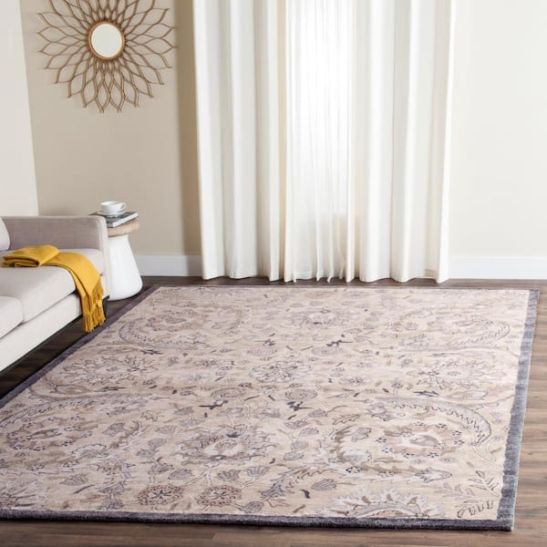 Bella Beige/Multi 6 ft. x 9 ft. Floral Area Rug