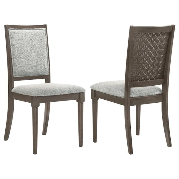 Coaster Onslow Dark Brown and Grey Upholstered Padded Seat Dining Side Set of 2