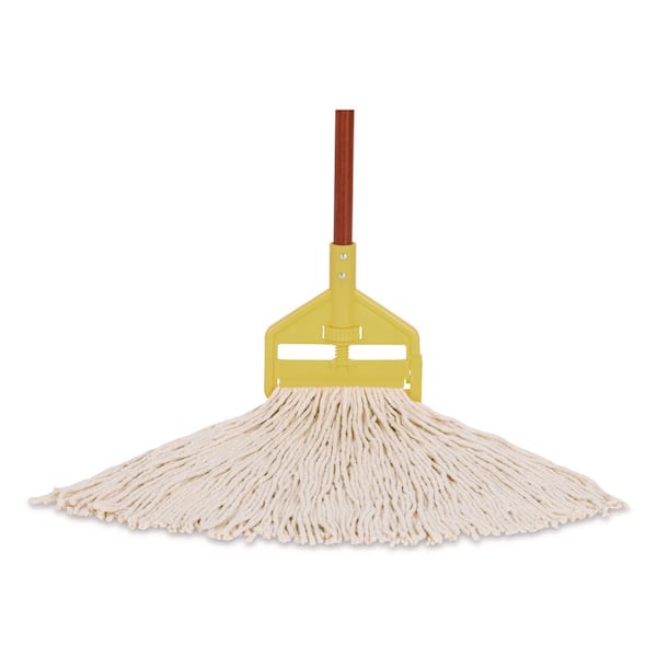 Premium Cut-End Cotton Wet Mop Head, 16oz, White, 1'' Orange Band, 12/Carton Premium Cut-End Cotton Wet Mop Head, 16oz, White, 1'' Orange Band, 12/Carton