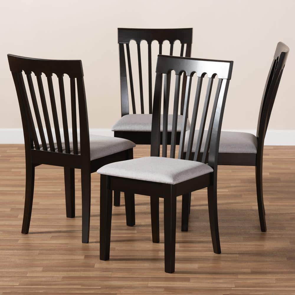 Parsons High Slat Gray Cane and Wood Side Chair