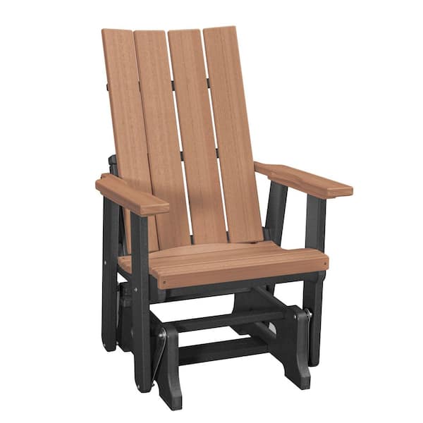 American Furniture Classics Brandon Series 27 in. 1-Person Black High Density Polyethylene Plastic Outdoor Glider