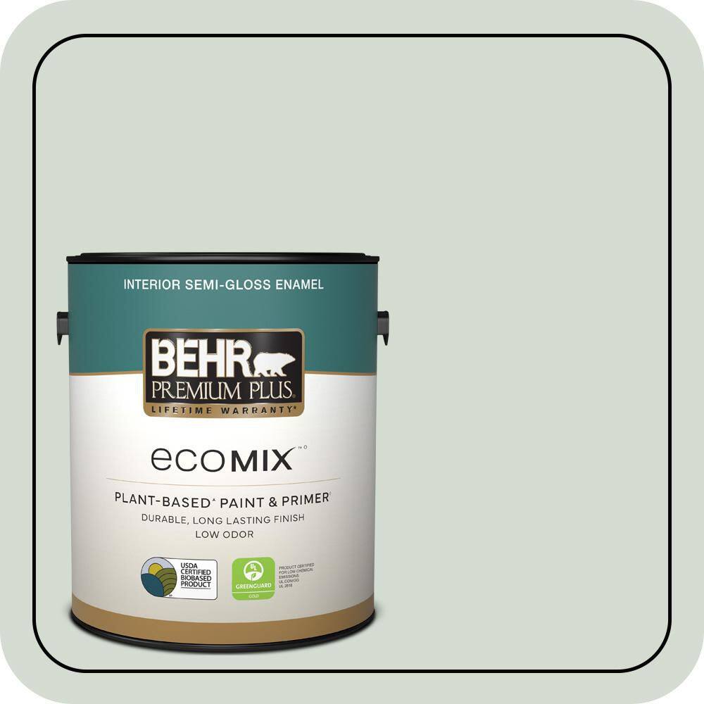 1 gal. #ICC-95 Soothing Celadon Semi-Gloss Enamel EcoMix Plant-Based Interior Paint & Primer price history on PriceWatchPro