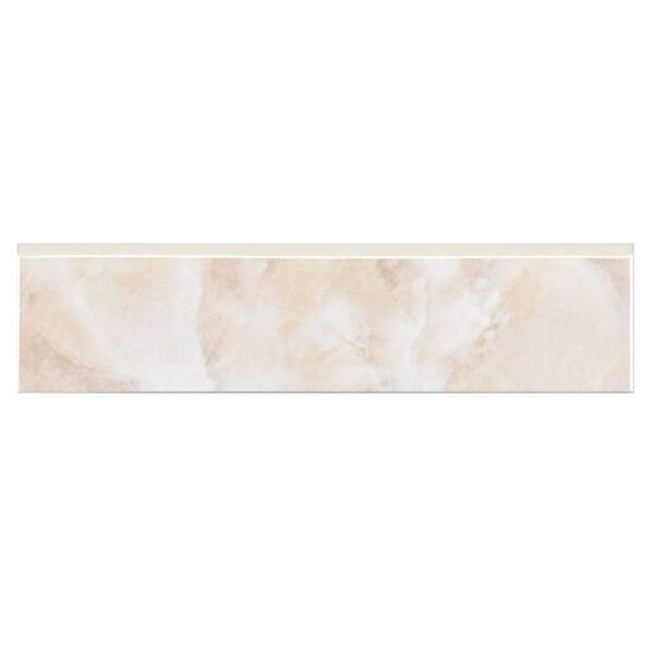 Merola Tile Gamma Beige Bullnose 1-3/4 in. x 7-3/4 in. Ceramic Wall Trim Tile