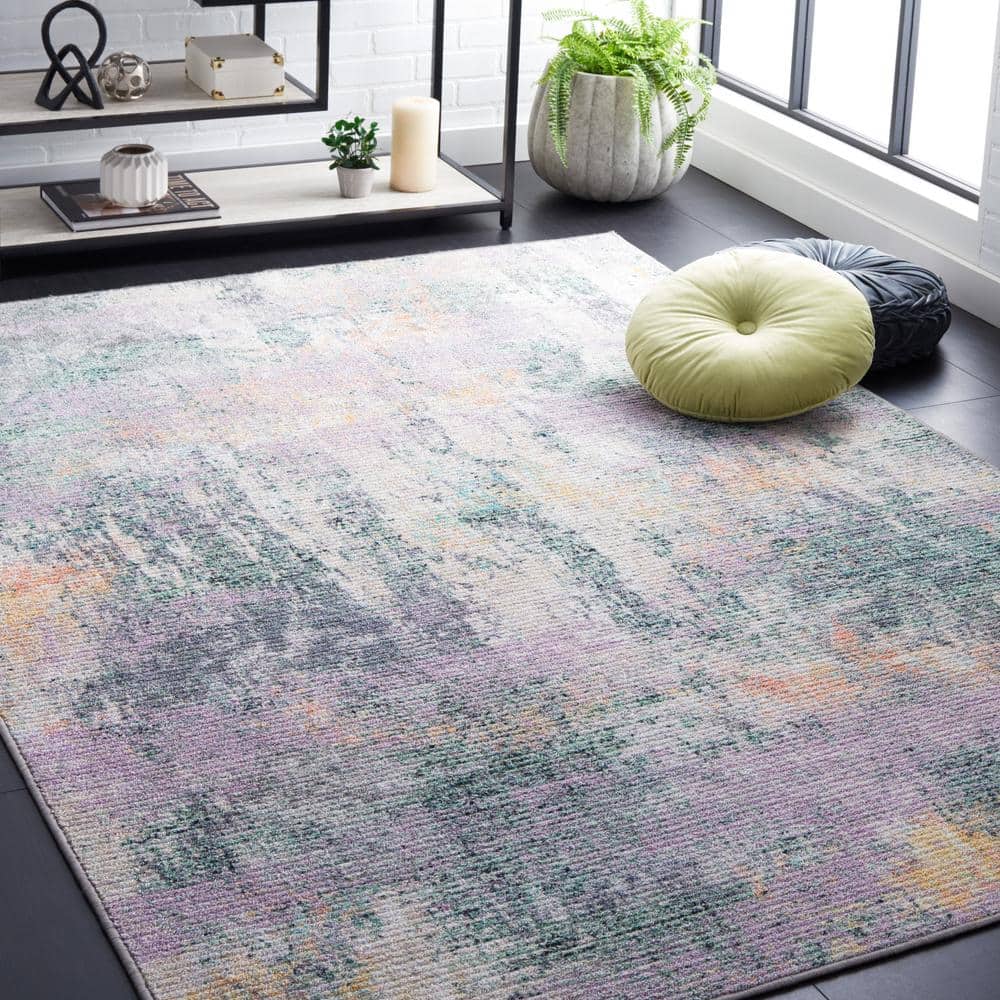 Black Synthetic Reversible Rectangular Rug, 76" x 52"
