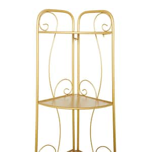 65 in. Gold Metal Glam Bakers Rack