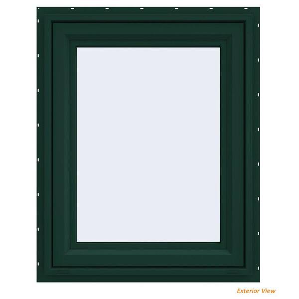JELD-WEN 23.5 in. x 29.5 in. V-4500 Series Green Painted Vinyl Awning Window with Fiberglass Mesh Screen