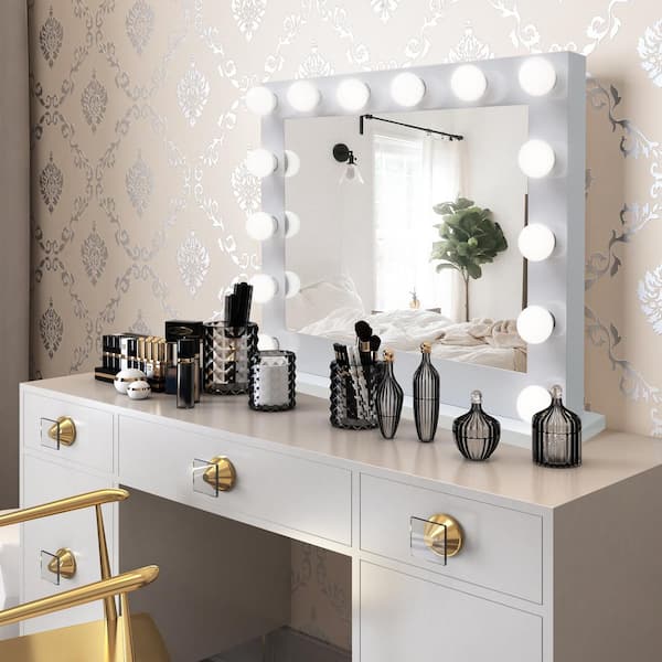 Hollywood Makeup Vanity Mirror With, Hollywood Vanity Table Mirror With Lights