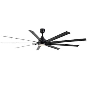 84 in. Integrated LED Indoor Black Ceiling Fan Lighting with Remote Control and 9 Black Blades