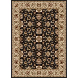 Como Brown 3 ft. x 5 ft. Traditional Oriental Floral Area Rug