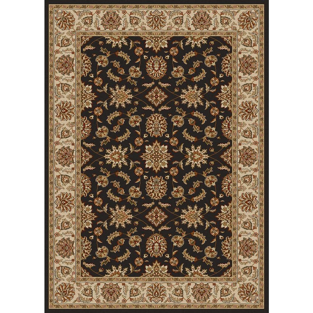 Como Brown 5 ft. x 7 ft. Traditional Oriental Floral Area Rug