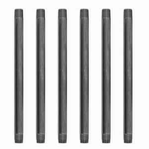 3/8 in. x 12 in. Black Steel Nipple (6-Pack)