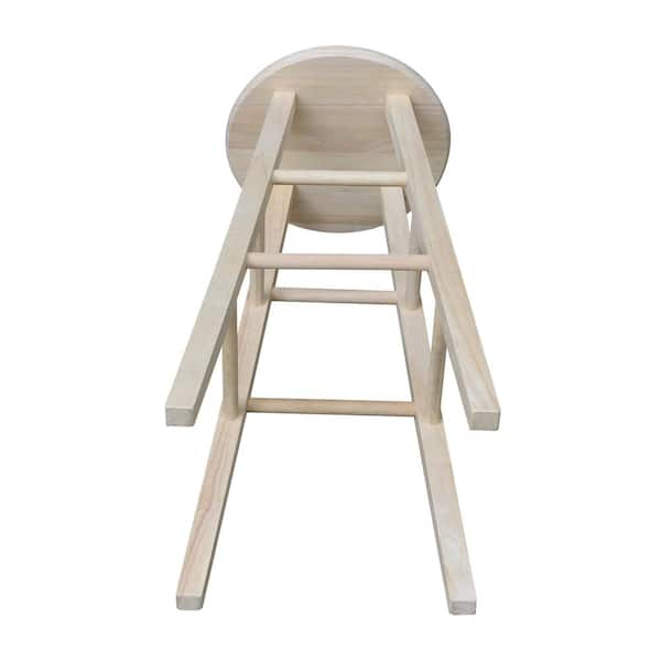 unpainted wooden bar stools