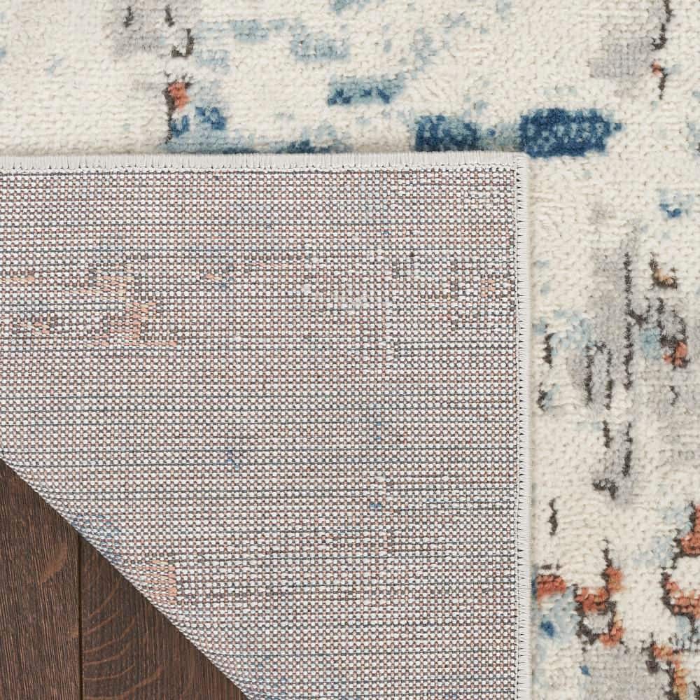 Handmade Beige Blue Rust Rectangular Abstract Synthetic Rug 8' x 10'