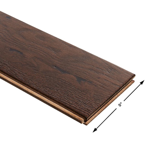Malibu Wide Plank Pacific Grove French Oak 3/4 in. T x 5 in. W Wire Brushed Solid Hardwood Flooring (22.6 sq. ft./case)