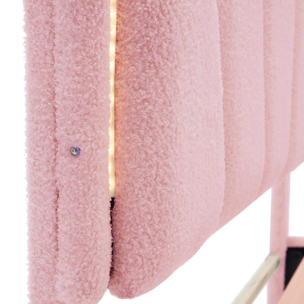 Harper & Bright Designs Pink Wood Frame Full Size Sherpa