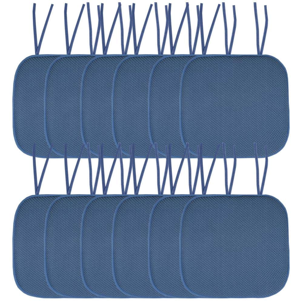 Honeycomb Memory Foam Square 16 in. x 16 in. Non-Slip Back Chair Cushion with Ties (12-Pack), Blue price history on PriceWatchPro