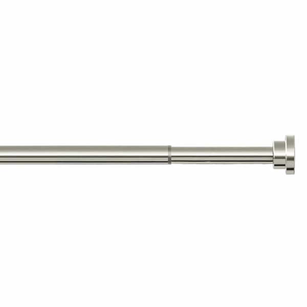 Brushed Nickel Tension Shower Curtain Rod, 1 in. Dia. Adjustable 28-74 in., No Drill Non Slip Rustproof for Bathroom