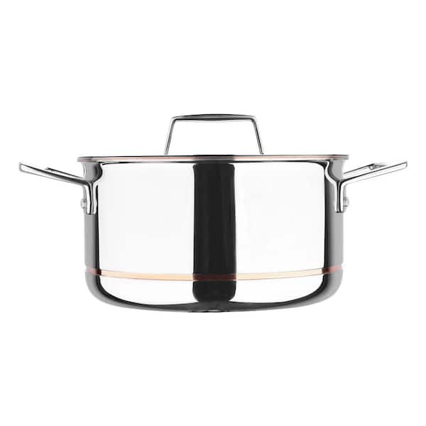 MasterPRO 5CX 8 qt. Stainless Steel 5-Ply Copper Core Stock Pot with Lid