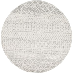 Laurine Gray 5 ft. 3 in. Round Area Rug