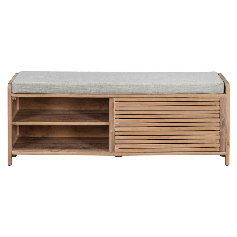 Zeus & Ruta 43.3 in. W x 15.3 in. D x 16.5 in. H White Washed Wood