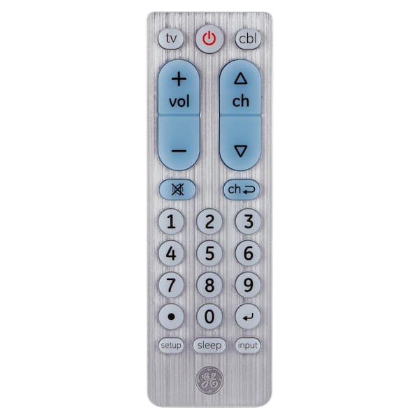 GE 2-Device Big Button Universal TV Remote Control in Silver 33701 - The  Home Depot