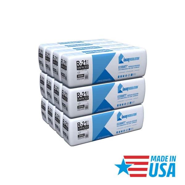 Knauf Insulation R-21 EcoBatt Unfaced Fiberglass Insulation Batt High Density 15 in. x 105 in. x 5-1/2 in. (15-Bags)